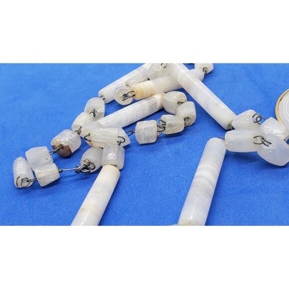 Vintage Necklace Pendant Medallion Myan Sun God Carved Quartz Beaded Chain Gem - Picture 7 of 9